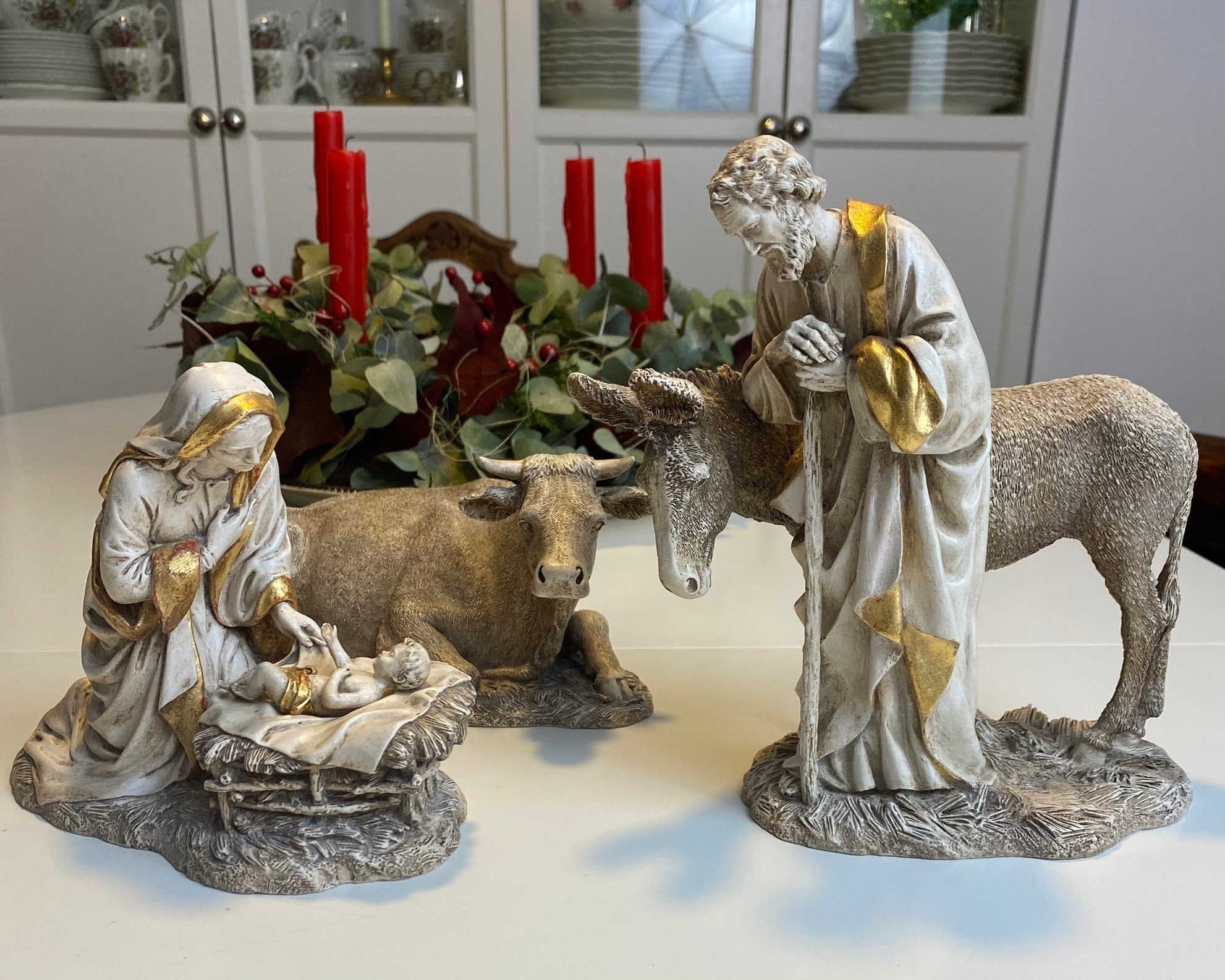 Belén en blanco - Figuras de Landi — Policromía, foto 3