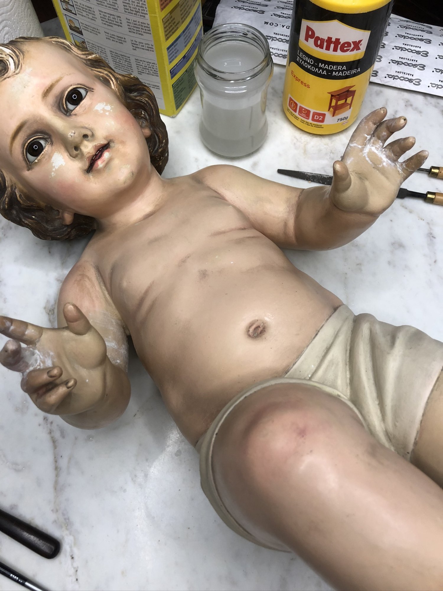 Repair and Repainting of an Infant Jesus Figure — Repairs and repainting, photo 7
